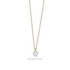 Rainbow Moonstone 92.5 Silver Oval Necklace - MystiqHouse