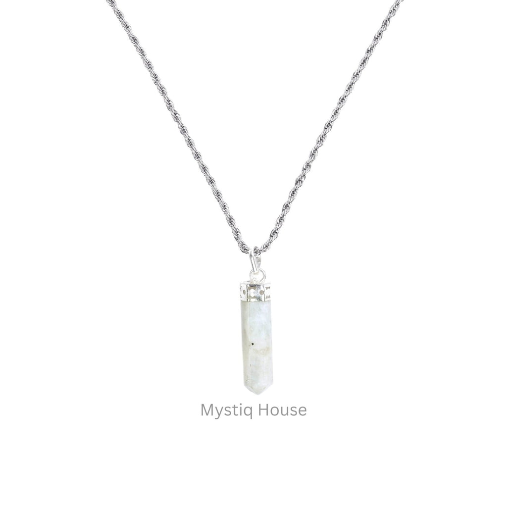 Rainbow Moonstone Pencil Pendant - MystiqHouse