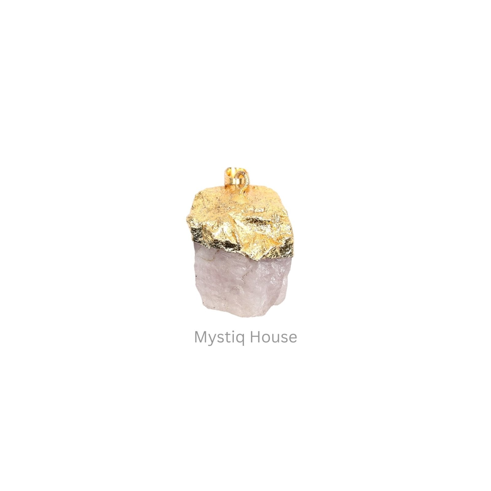 Raw loop Rose Quartz Pendant - MystiqHouse