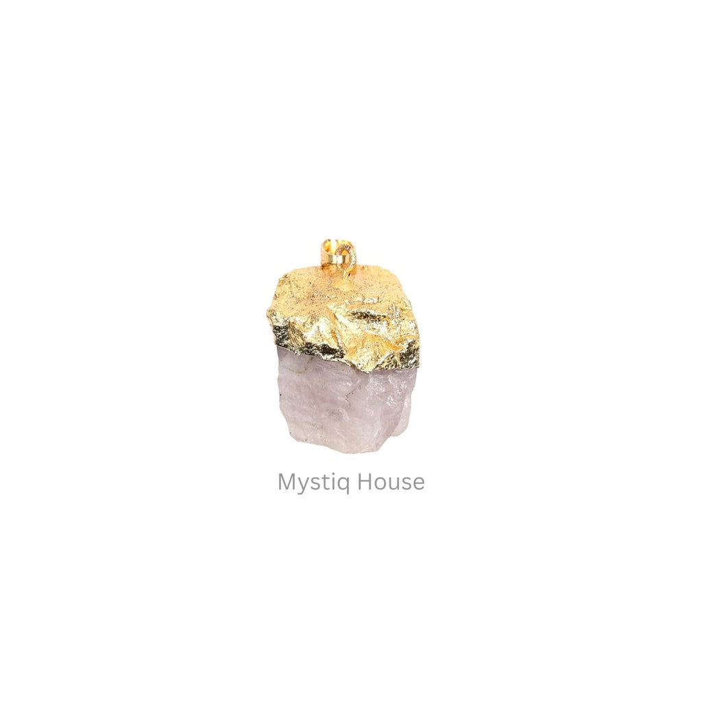 Raw loop Rose Quartz Pendant - MystiqHouse