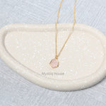 Rose Quartz 92.5 Silver Hexagonal Necklace - MystiqHouse