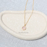 Rose Quartz 92.5 Silver Hexagonal Necklace - MystiqHouse