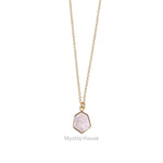 Rose Quartz 92.5 Silver Hexagonal Necklace - MystiqHouse