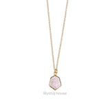 Rose Quartz 92.5 Silver Hexagonal Necklace - MystiqHouse