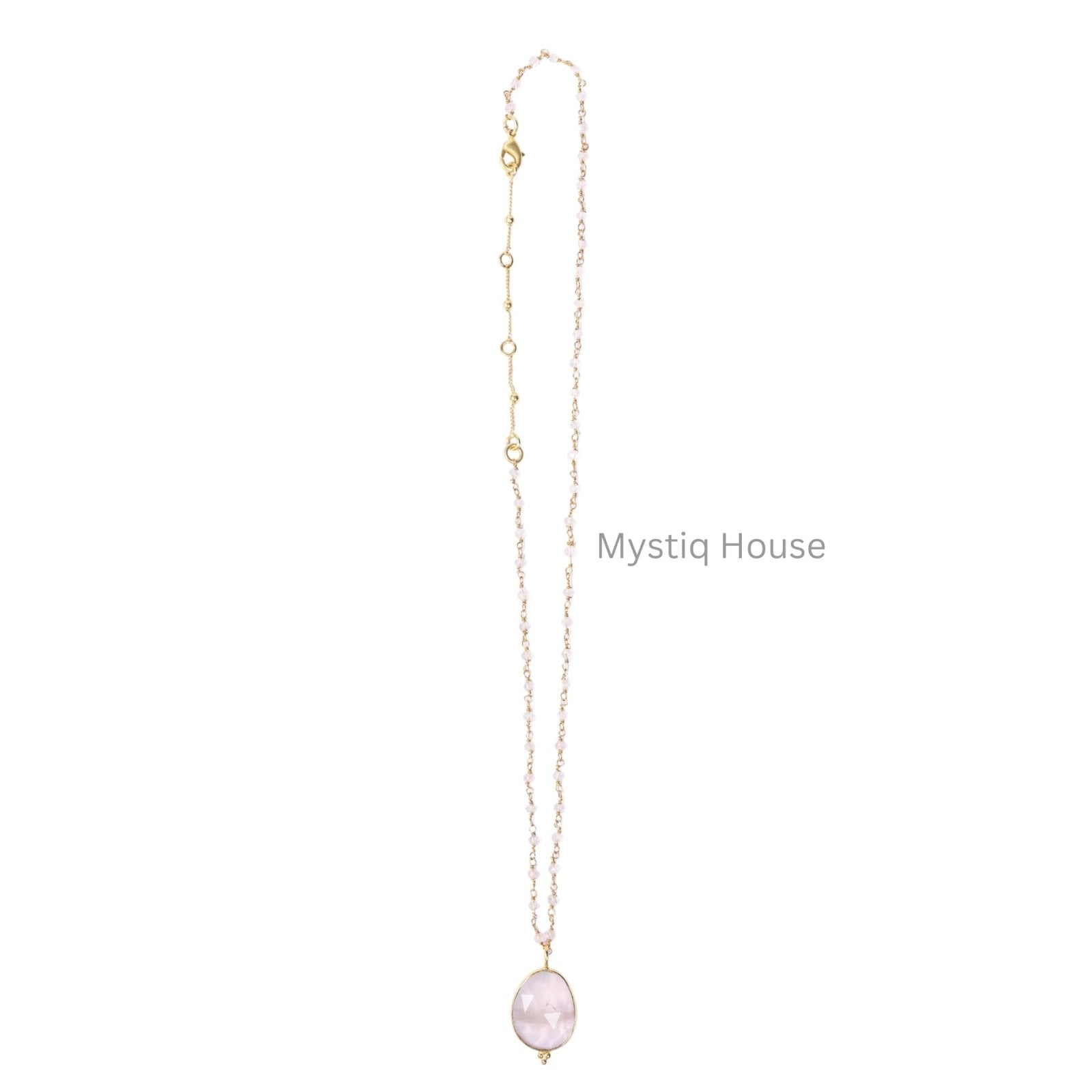 Rose Quartz Faceted Necklace - MystiqHouse