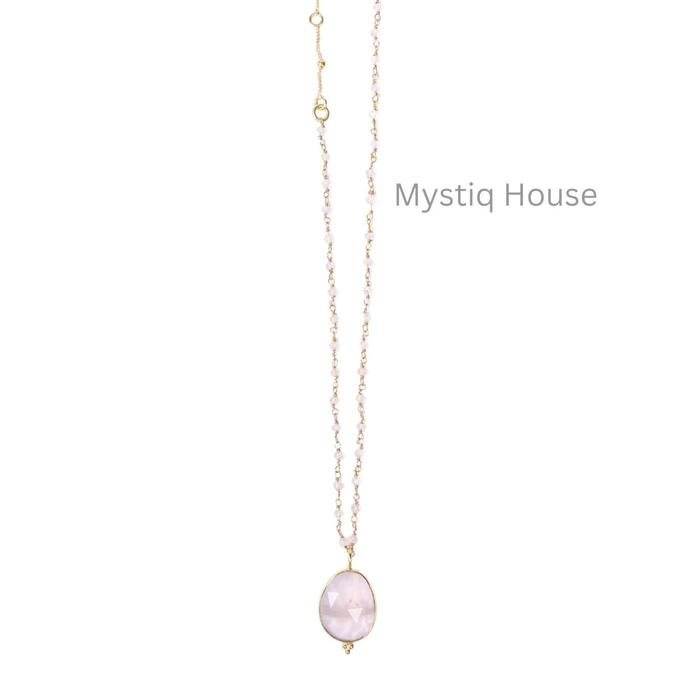Rose Quartz Faceted Necklace - MystiqHouse