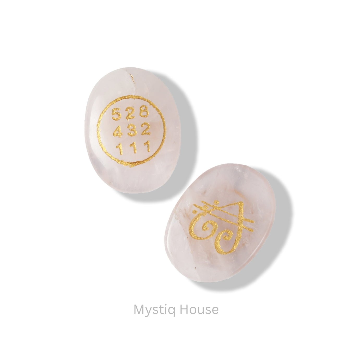 Rose Quartz Money Switch Oval & Zibu Symbol - MystiqHouse