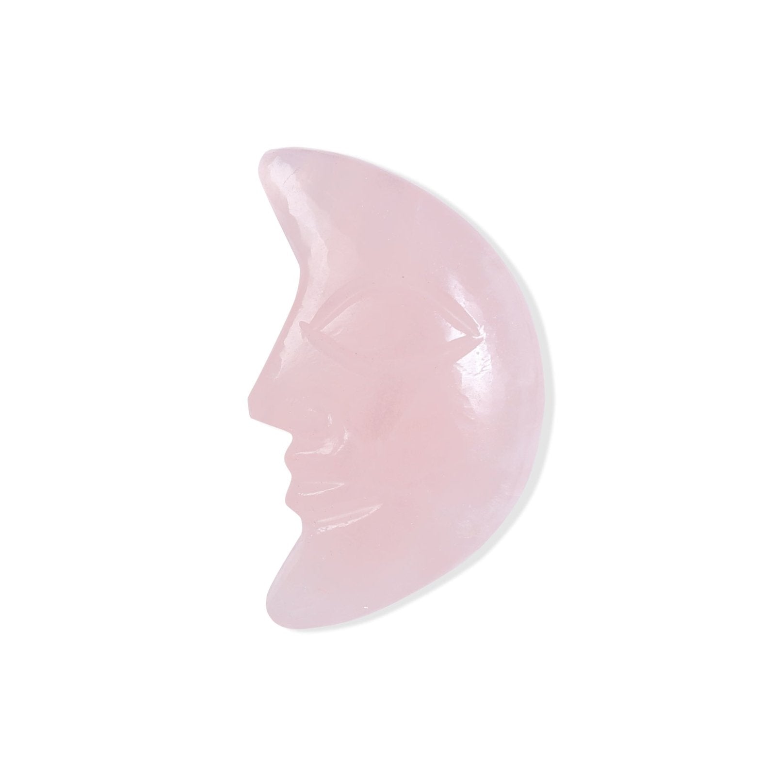 Rose Quartz Moon Face Cabochon - MystiqHouse