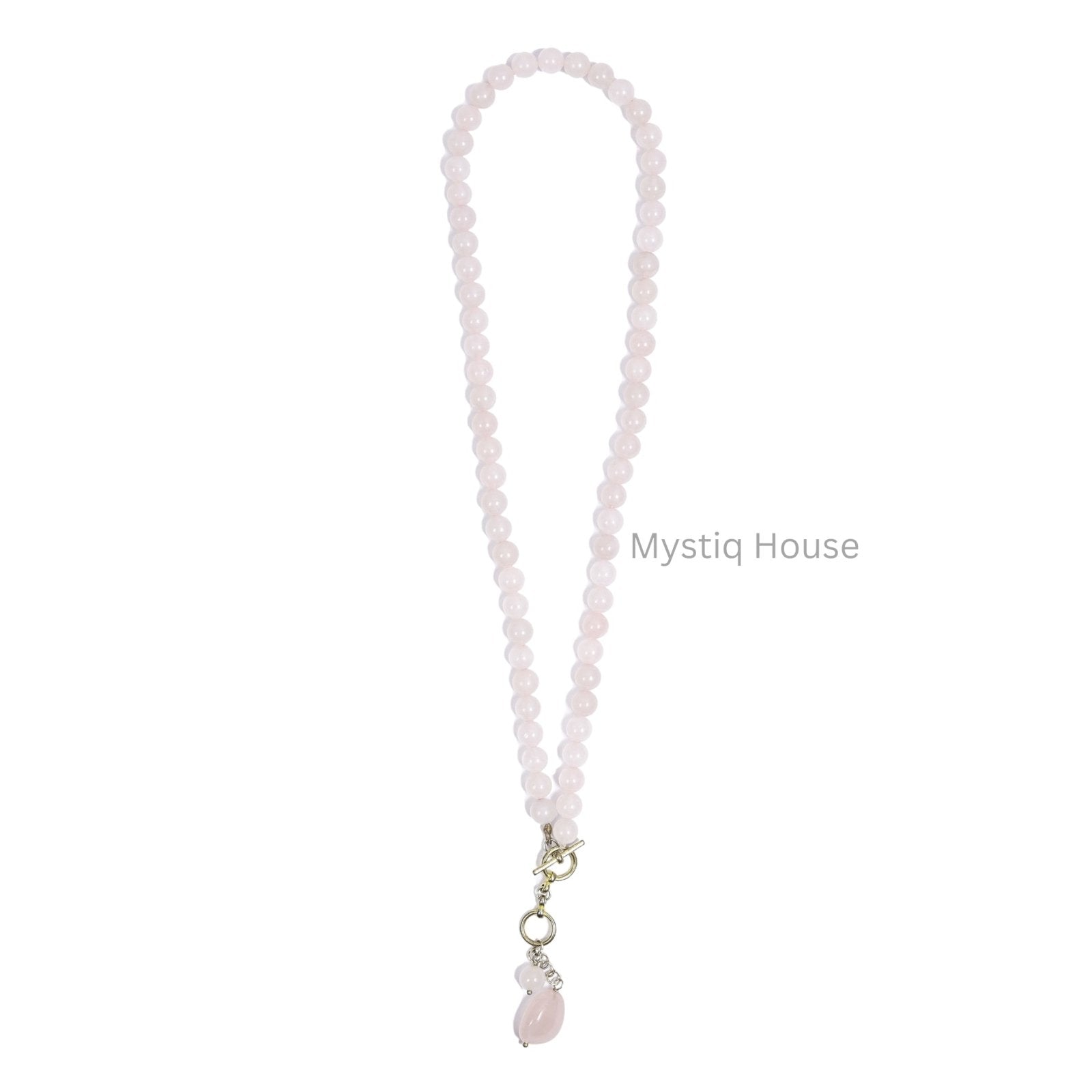 Rose Quartz Necklace 8mm - MystiqHouse