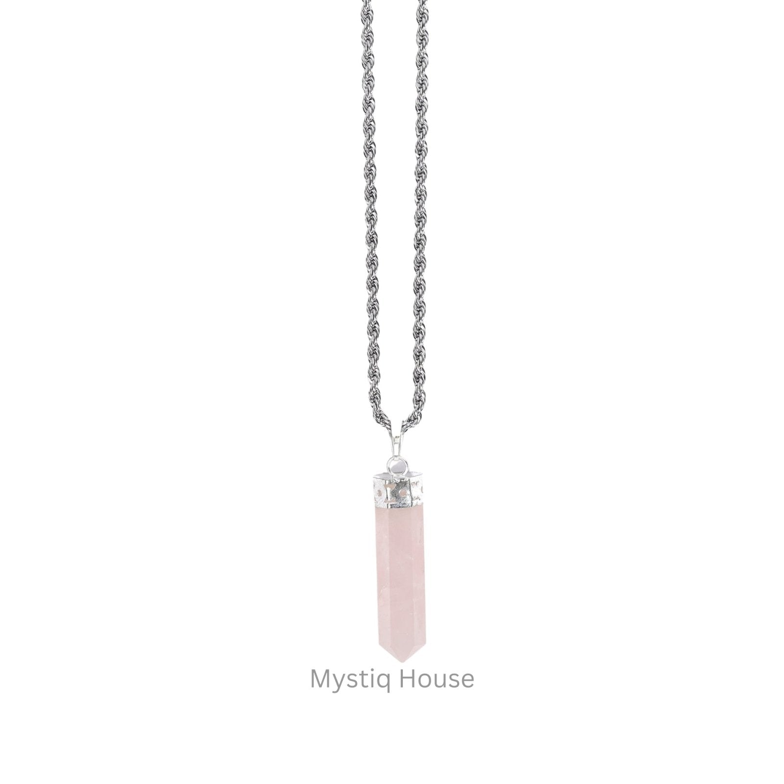 Rose Quartz Pencil Pendant - MystiqHouse