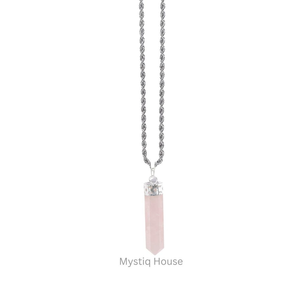 Rose Quartz Pencil Pendant - MystiqHouse