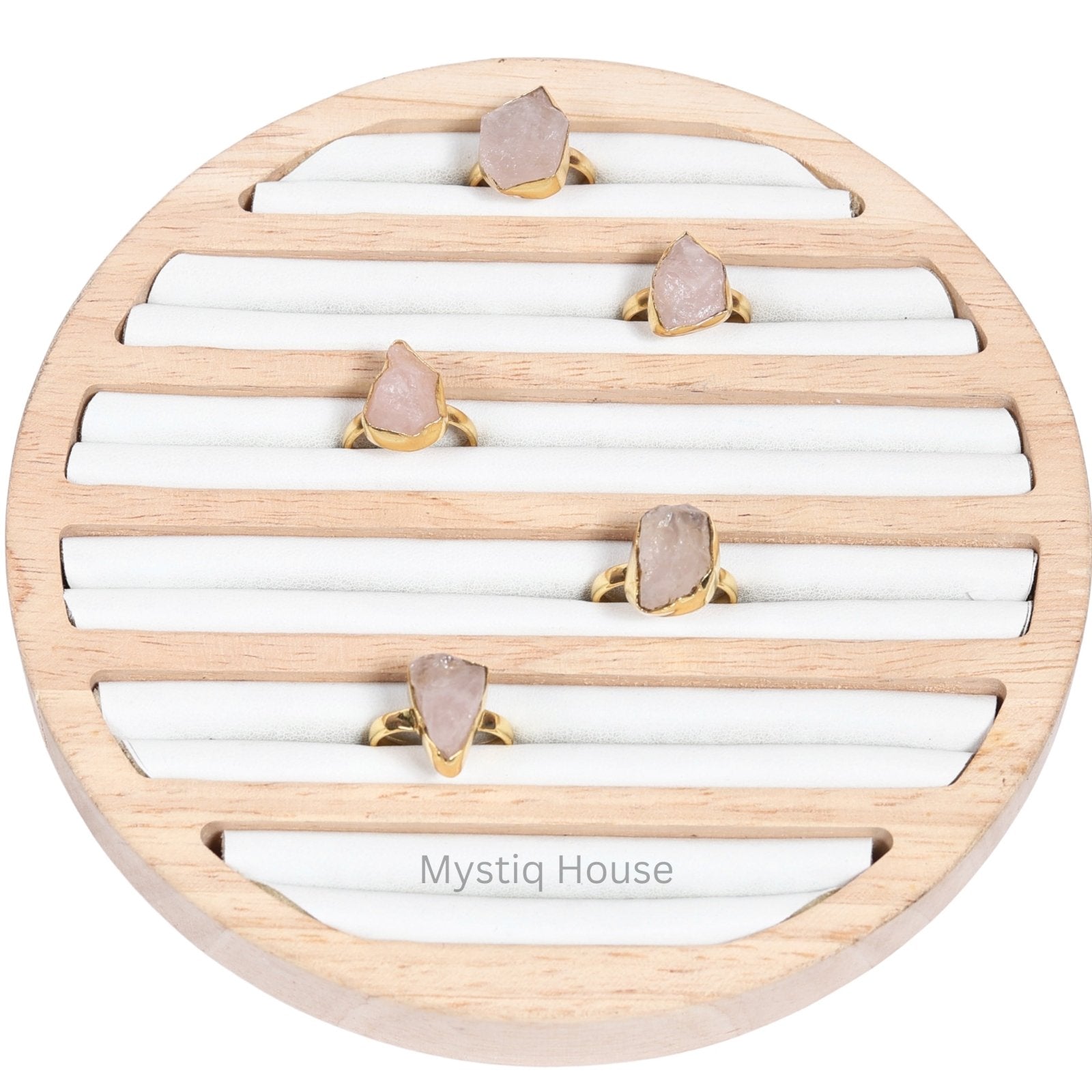 Rose Quartz Raw Adjustable Ring - MystiqHouse