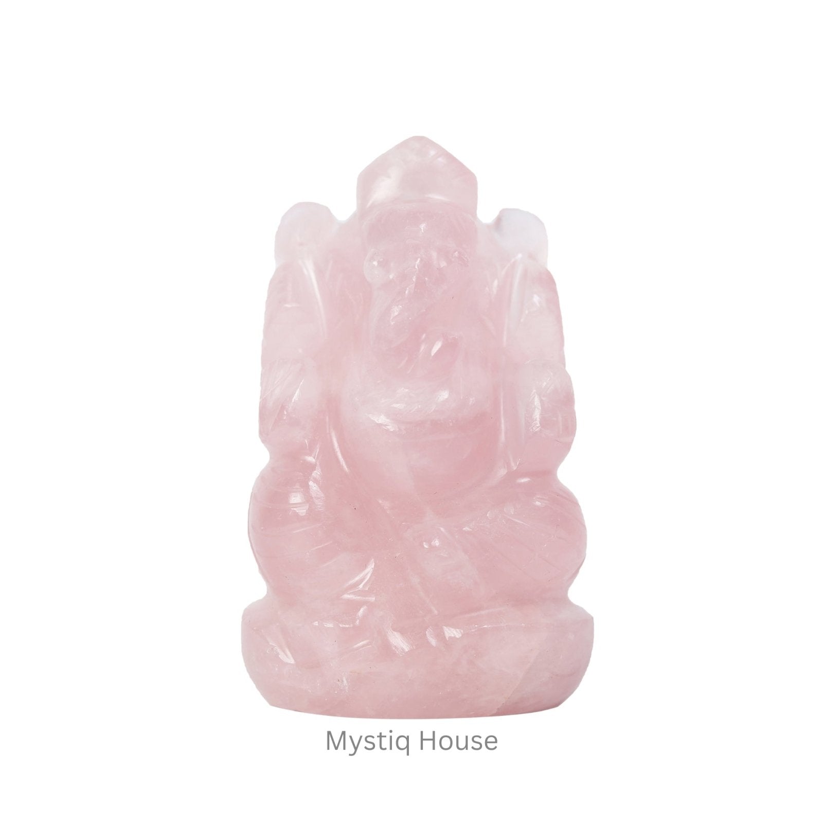 Rose Quartz Stone Ganesha - MystiqHouse