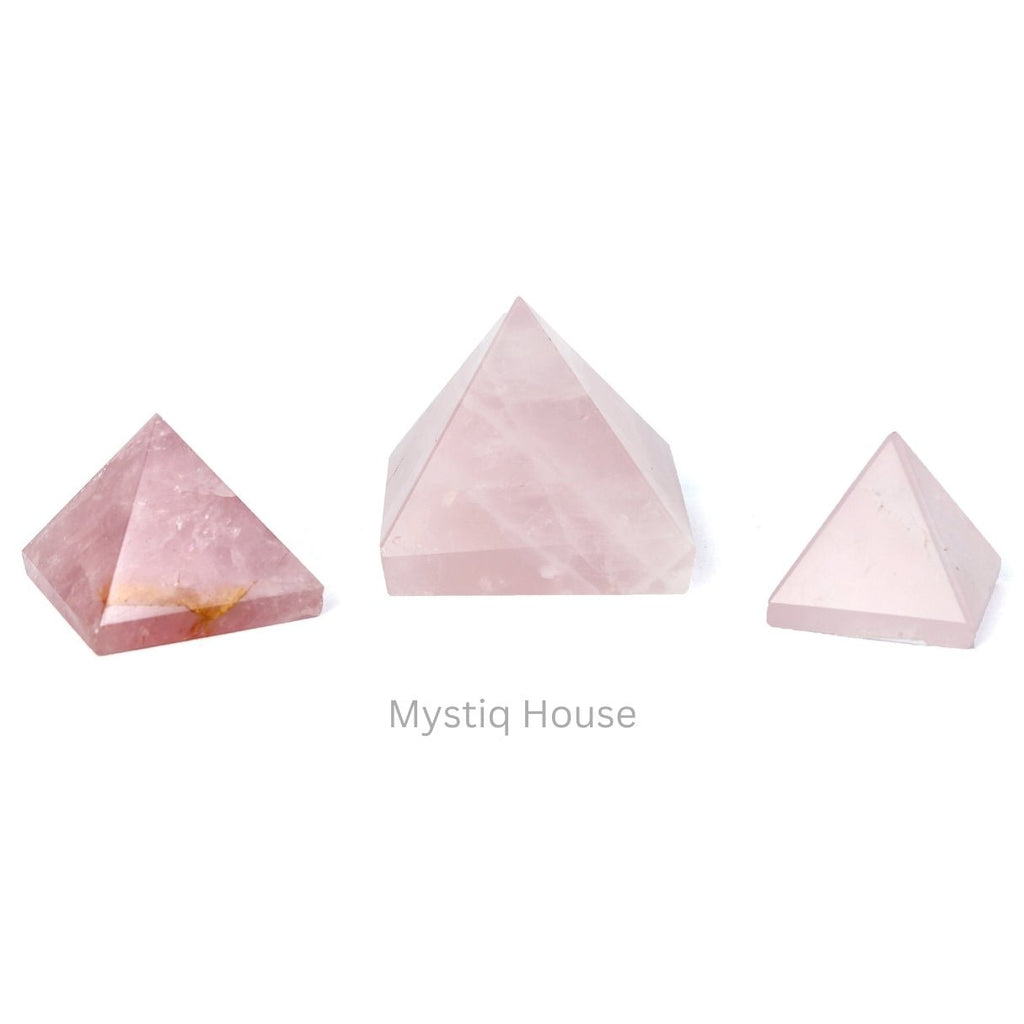 Rose Quartz Stone Pyramid - MystiqHouse