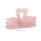 Rose Quartz Swan Pair - MystiqHouse