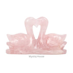 Rose Quartz Swan Pair - MystiqHouse