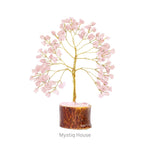 Rose Quartz Tree 100B Gold Wire - MystiqHouse