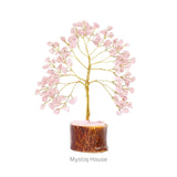 Rose Quartz Tree 100B Gold Wire - MystiqHouse