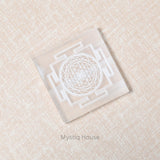 Shree Yantra Square Selenite Charging Plate - MystiqHouse