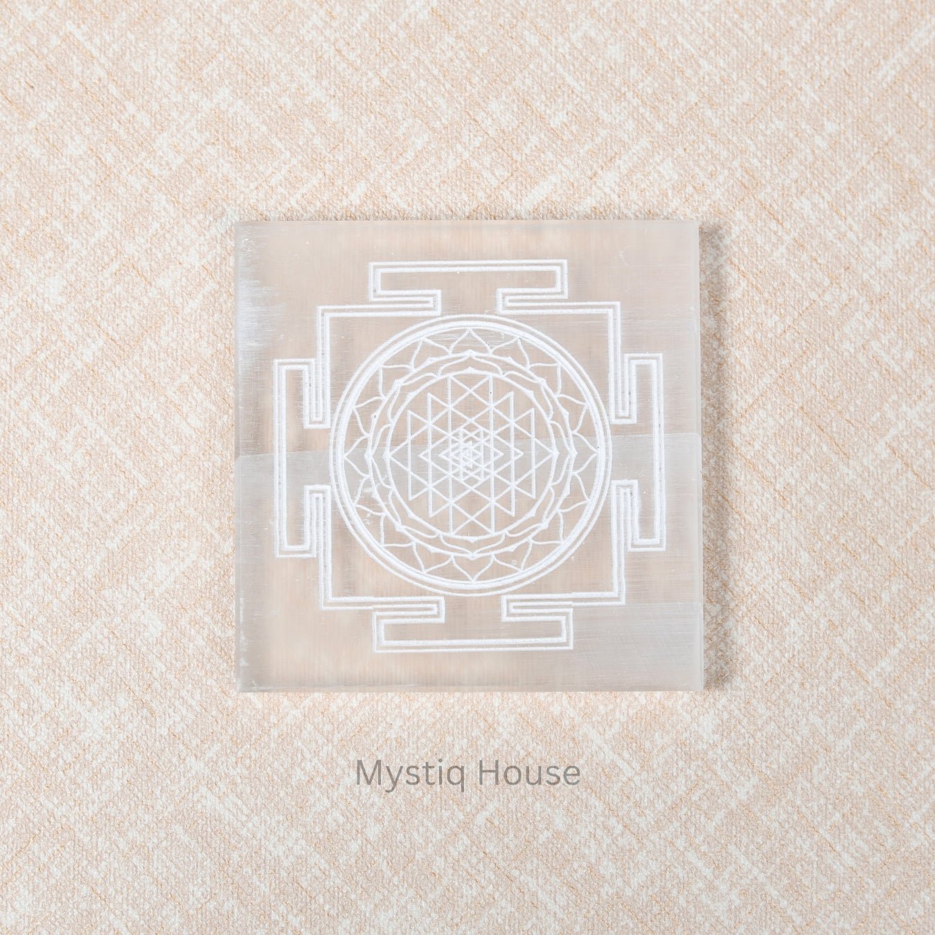 Shree Yantra Square Selenite Charging Plate - MystiqHouse