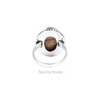 Tiger Eye Oval Brass Borderes Ring - MystiqHouse